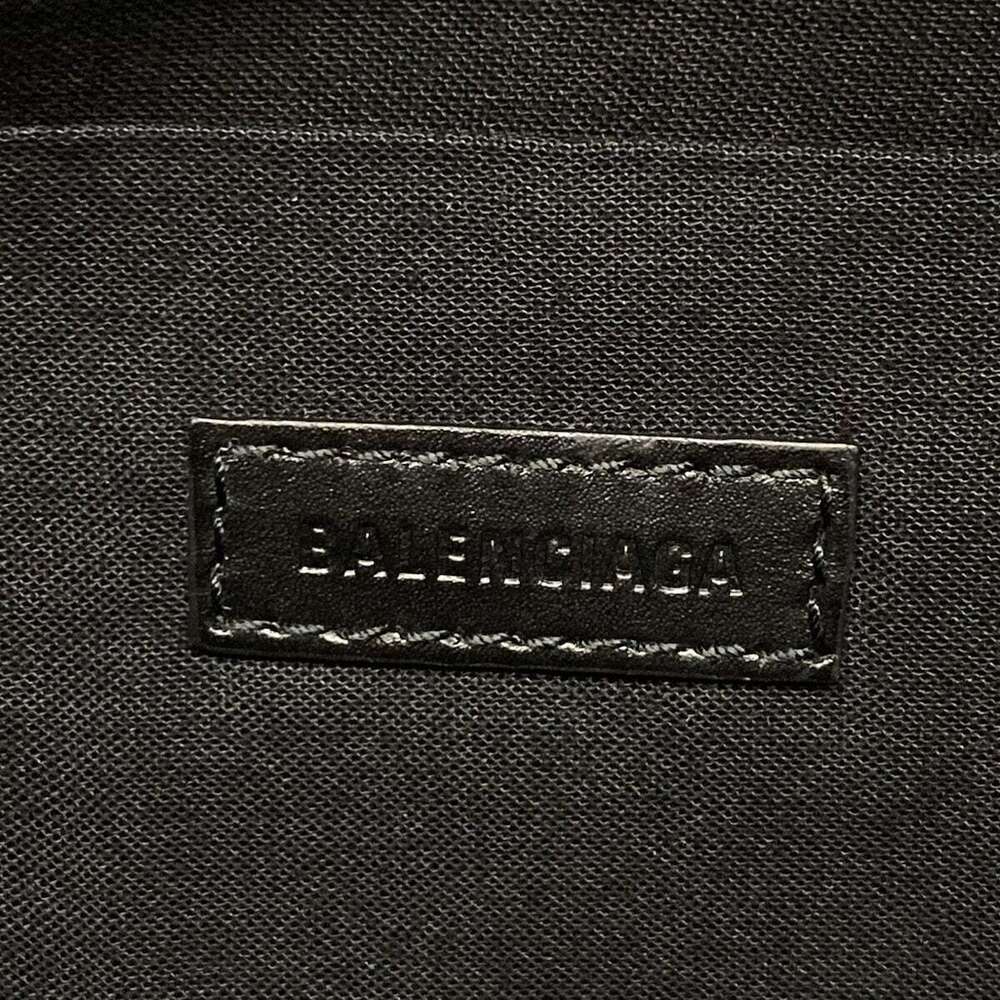 BALENCIAGA Navy Blue Clip Clutch Bag Ivory White Black Leather - Picture 7 of 7